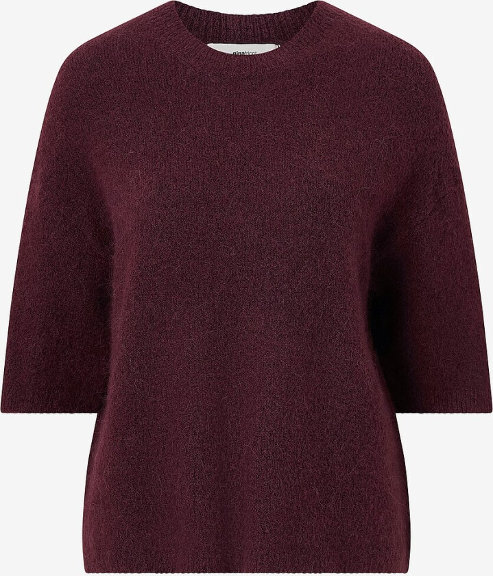Pullover Knitted Short Sleeve - Rød