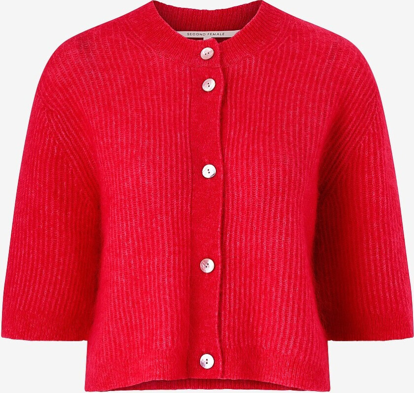Kardigan Andrea Knit Rib Cardigan - Rød