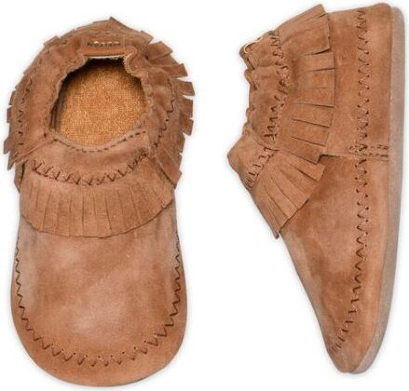 Tøfler i Skinn Moccasin Cognac