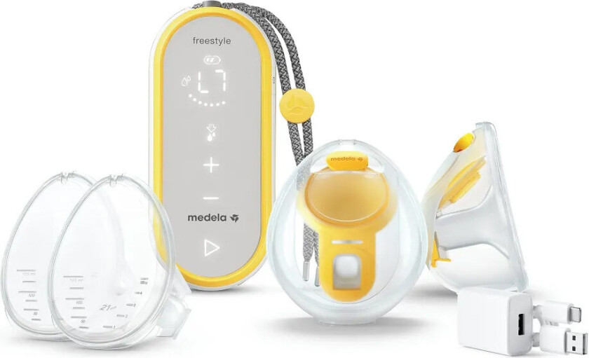 Freestyle Hands-Free Dobbelt Elektrisk Brystpumpe – Håndfri, Anatomisk Design, USB Oppladbar – Grå