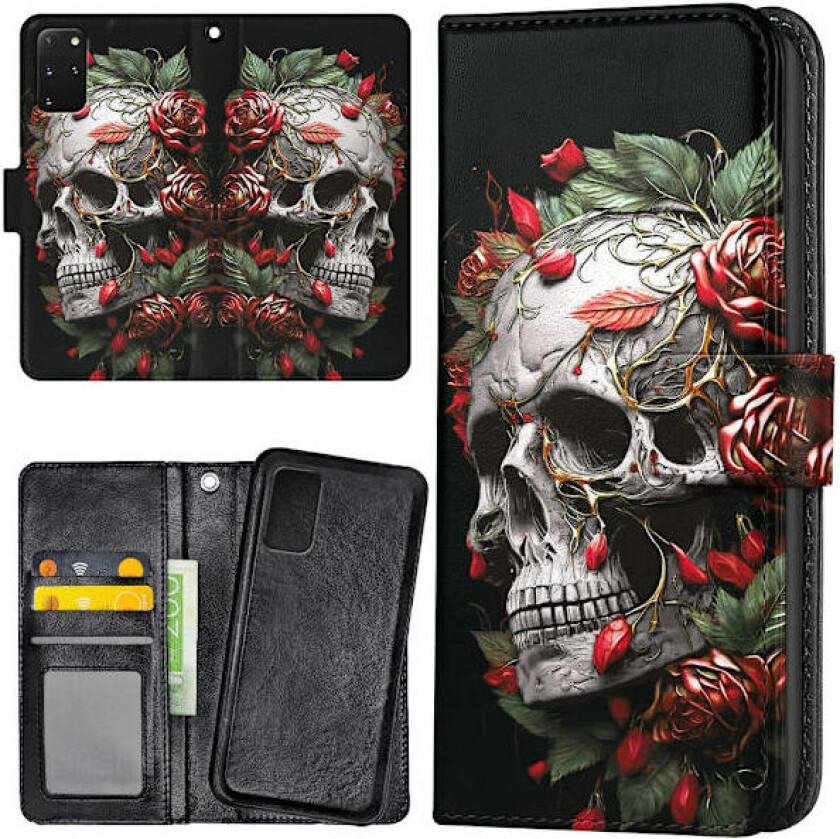 Samsung Galaxy S20 - Lommebok Deksel Skull Roses
