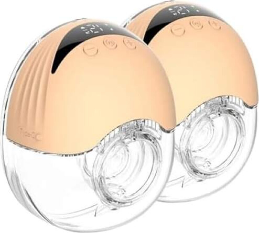 Bærbar Elektrisk Brystpumpe, Lettvekt, Med LED-Display, 4 Moduser, Hudfarge, 2 Stykker