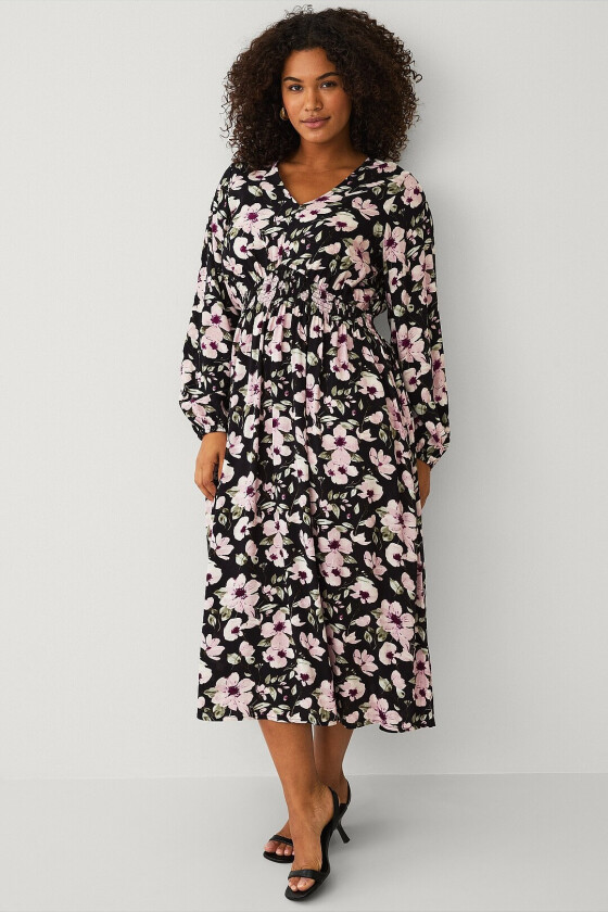Kjole med smock - Rosa