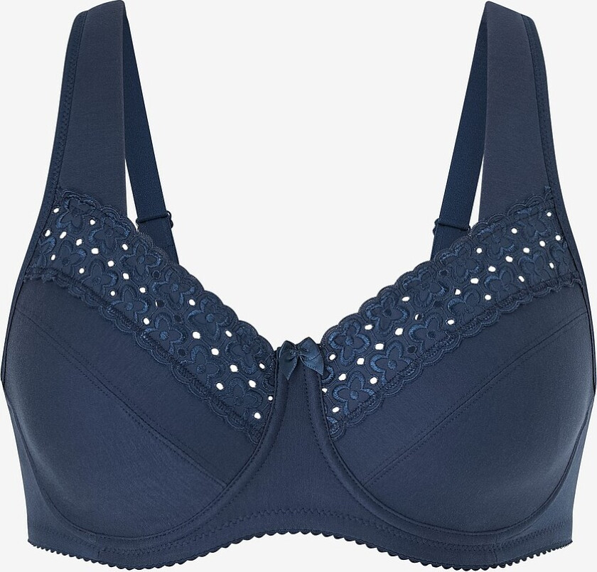 Spile-BH Broderie Anglaise Classic Cotton Wired Bra - Blå