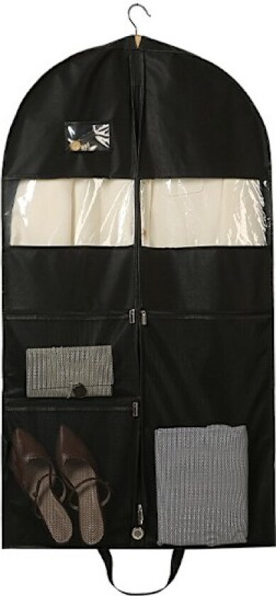 Dresspose for reise, dressbærer for menn pustende klespose med 2 nettlommer og 1 PVC-lomme