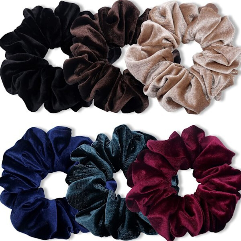 Ekstra store scrunchies for kvinner med tykt hår, premium fløyel stor scrunchie, myke strikker hestehaleholdere hårtilbehør, 6-pakning