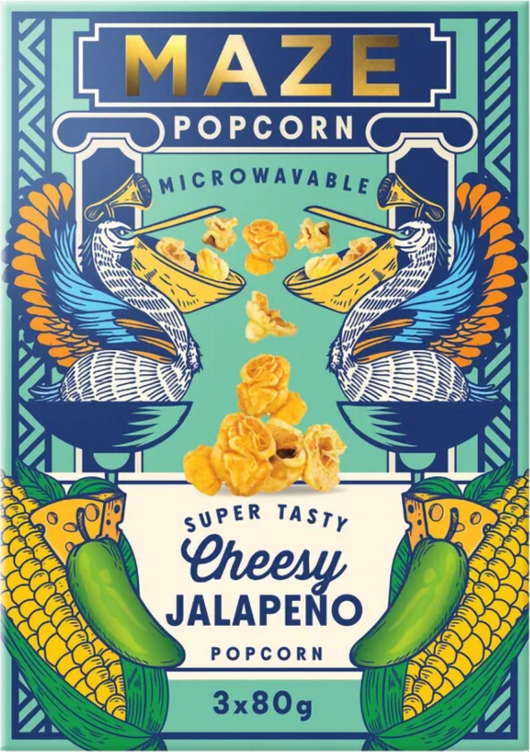 Maze Cheesy Jalapeno Popcorn - 3-pakning