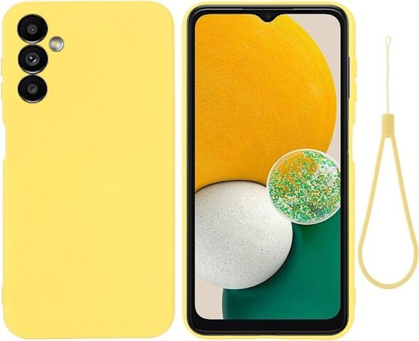 Matt flytende silikondeksel for Samsung Galaxy A14 - Gul