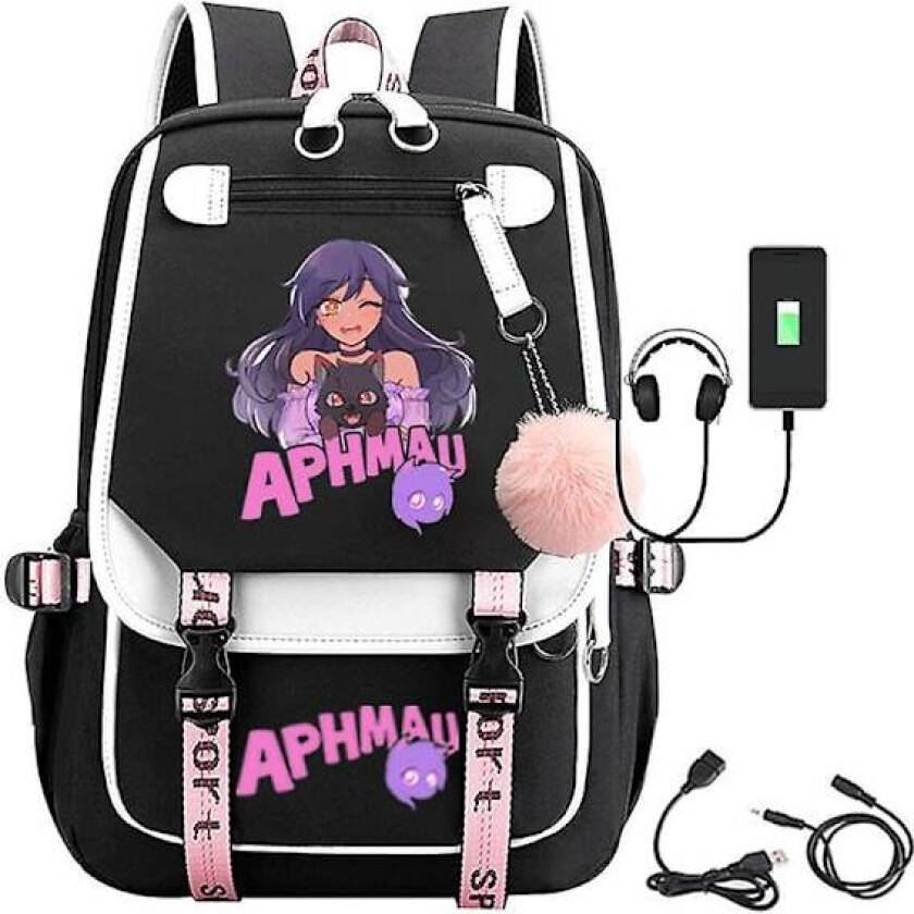 Aphmau Anime Ryggsekk 3d Trykt Tegneserie Oxford Vanntett Full Ball Usb Skolesekk Gutter Jenter Studenter Stor Kapasitet Ryggsekk 11