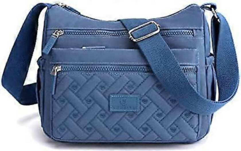 Crossbody-veske for kvinner, Crossbody-veske med flere lommer Skulderveske Reiseveske Håndveske (Blå)