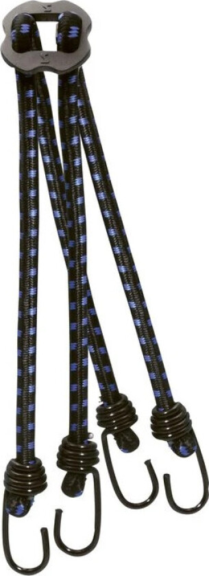 Bilde av Bagagestropper - 60 cm, 4 armer, sikkerhetsklips - Sort/Blå