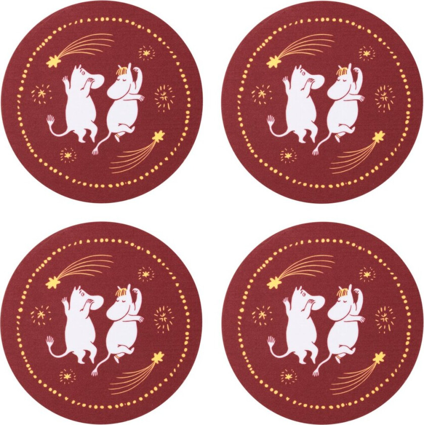 Festlige øyeblikk mummi glassunderlag 4-pakk Ø9 cm