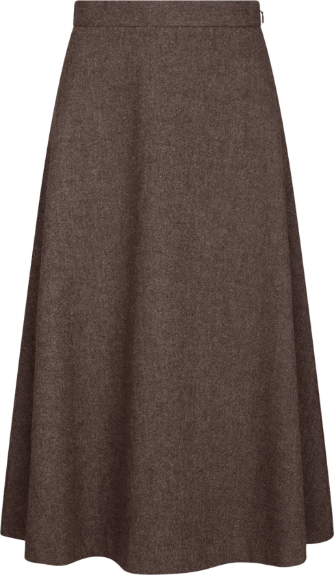 Amara Skirt Dark Brown XS Twill wool maxi skirt