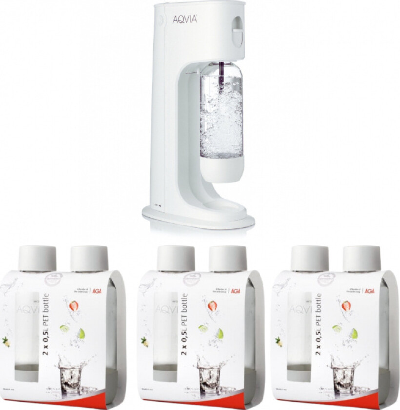 Aqvia Balance (Snow White) + 6 x 0,5L PET-flaskor