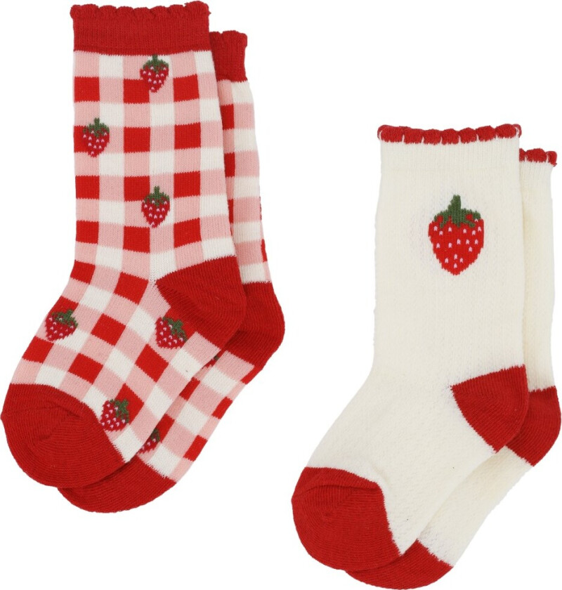 Vibe 2-pakning Sokker Molly Check 2-pack Molly Check 2-Pack-33-35 EU Rød 33-35 EU kvinne