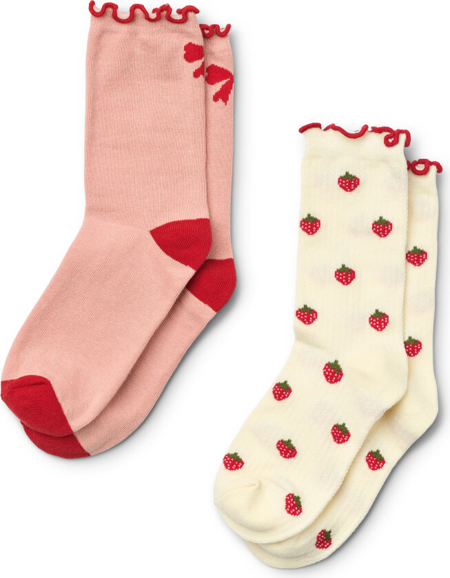 Vigga 2-pakning Sokker Pointelle Berry 2-pack Pointelle Berry 2-Pack-22-24 EU Rosa 22-24 EU kvinne