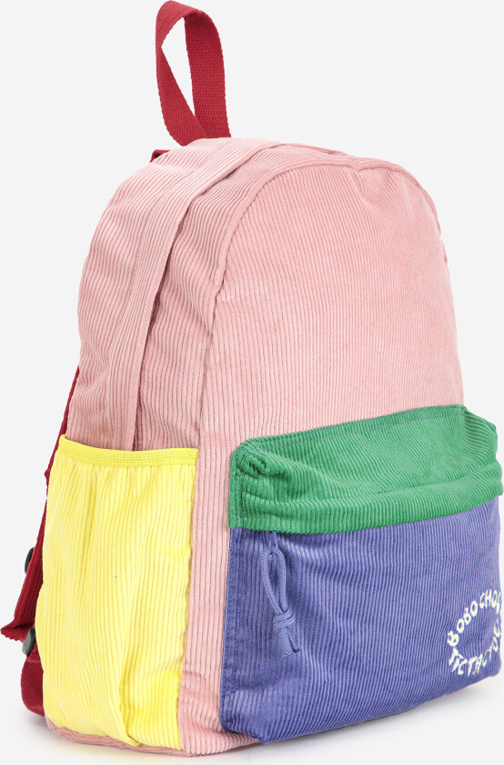 Tic Tac Toe Color Block Skolesekk I Kordfløyel Multicolor Multicolor One Size Rosa One Size mann