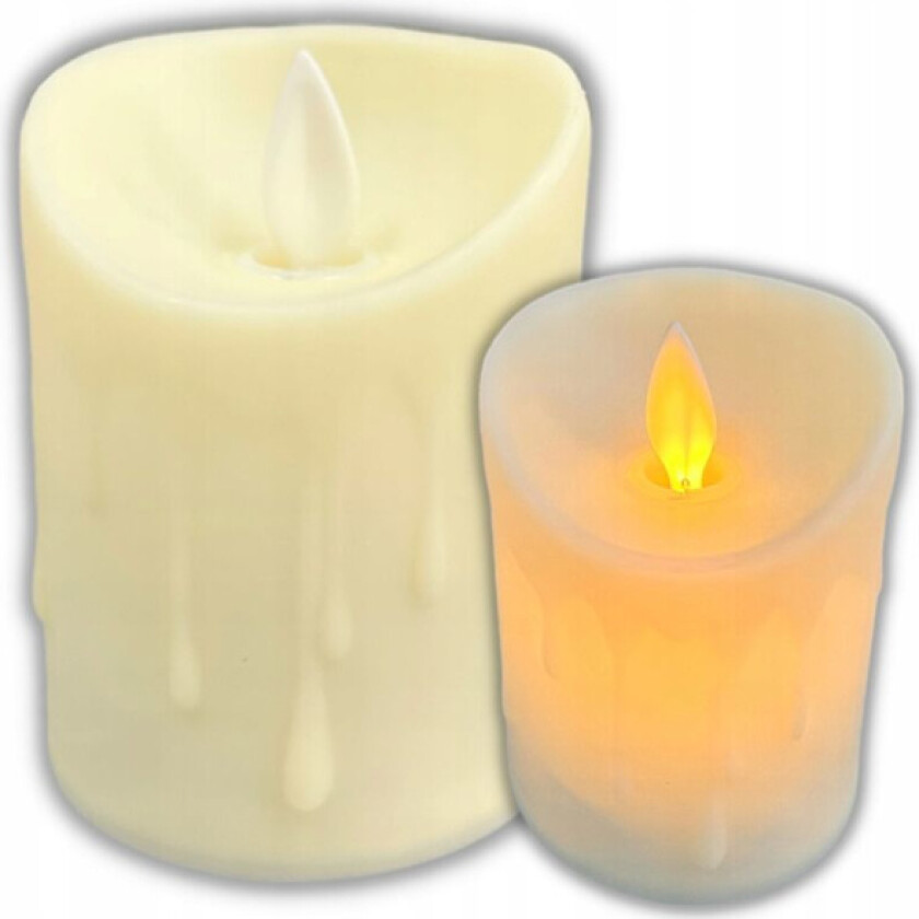 LED-lysinnlegg for gravlys på batteri, bevegelig flamme, 8 cm