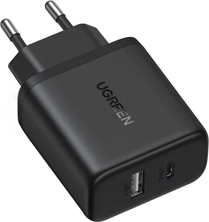 X227 20W GaN-vegglader med USB-A og USB-C – svart