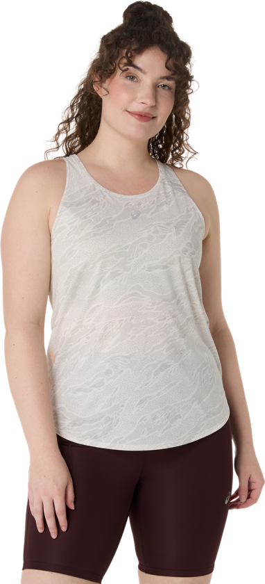 Asics Women's Fujitrail Tank Cream/Rainstorm Grey