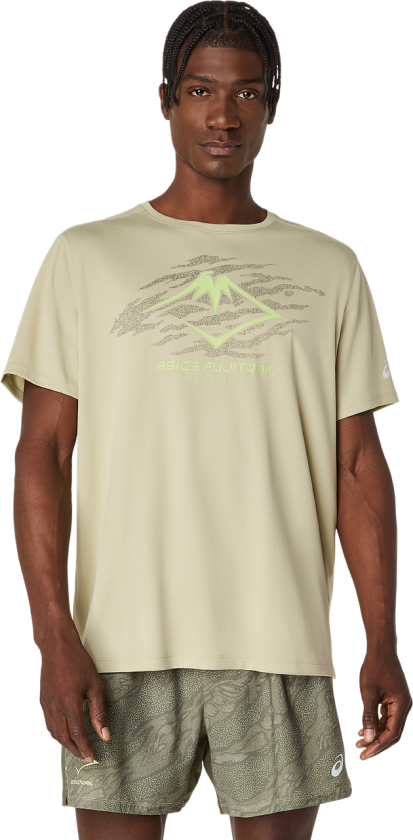 Asics Men's Fujitrail Logo Short Sleeve Top Khaki