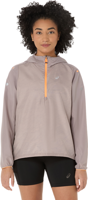 Asics Women's Fujitrail Packable Windbreaker Rainstorm Grey