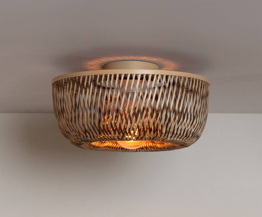 GOOD & MOJO taklampe Barbados, brun, Ø 35 cm, bambus E27