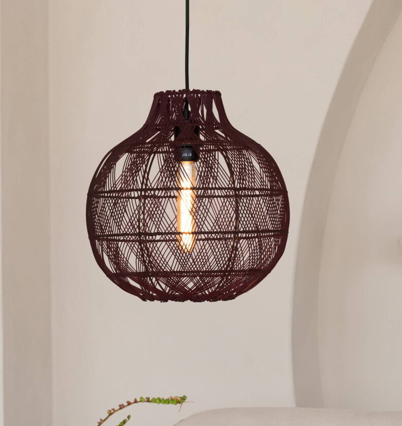 GOOD & MOJO hengelampe Mendoza, rød, Ø 35 cm, bambus, E27