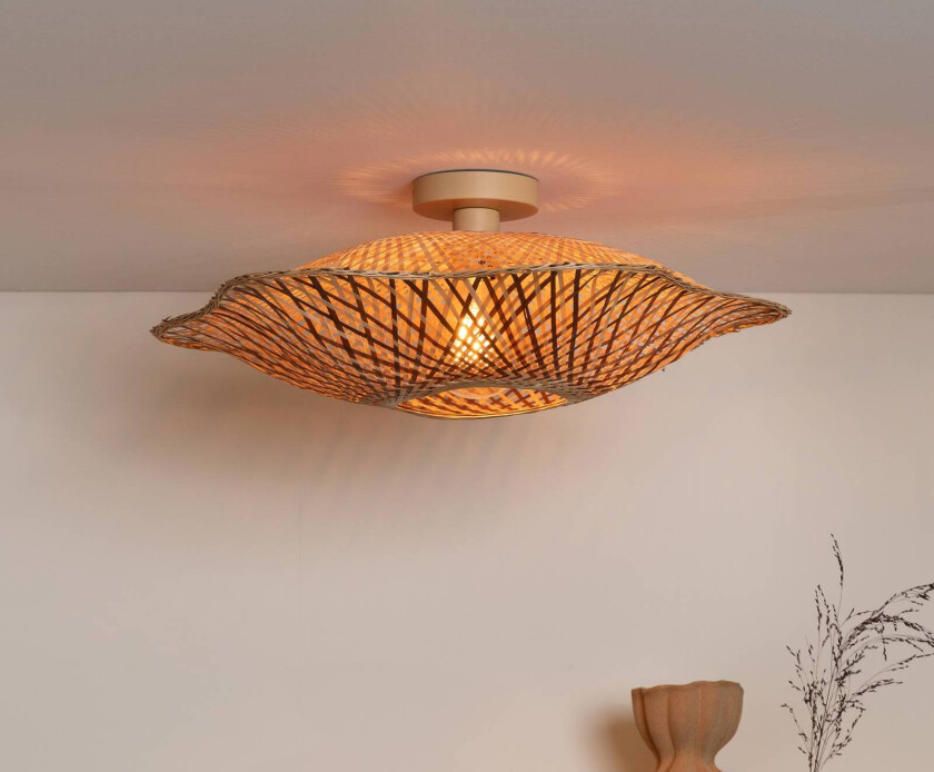 GOOD & MOJO taklampe Madura, Ø 60 cm, brun, bambus E27