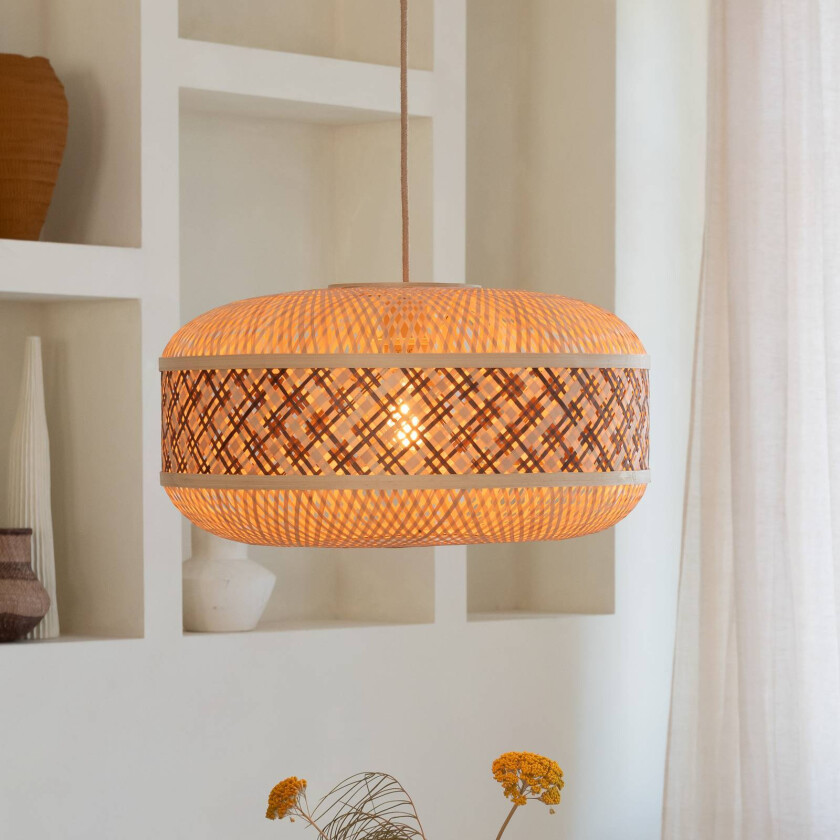 GOOD & MOJO hengelampe Langkawi, brun Ø 50 cm, bambus E27