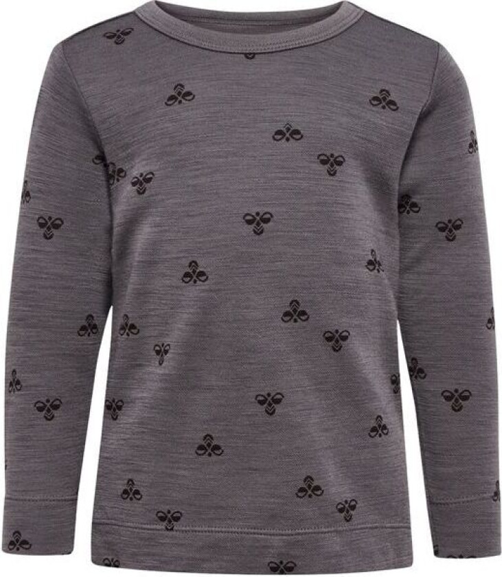 Hmlmini genser i ull/viskose barn, Charcoal Gray