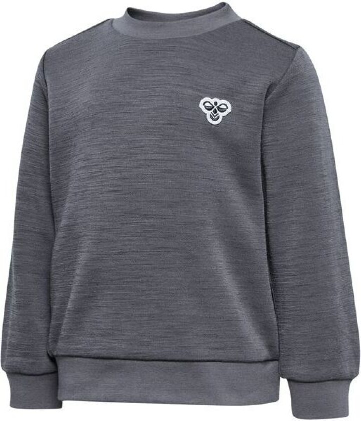 Hmlmini sweatshirt i ull/bomull, Dark Grey Melange
