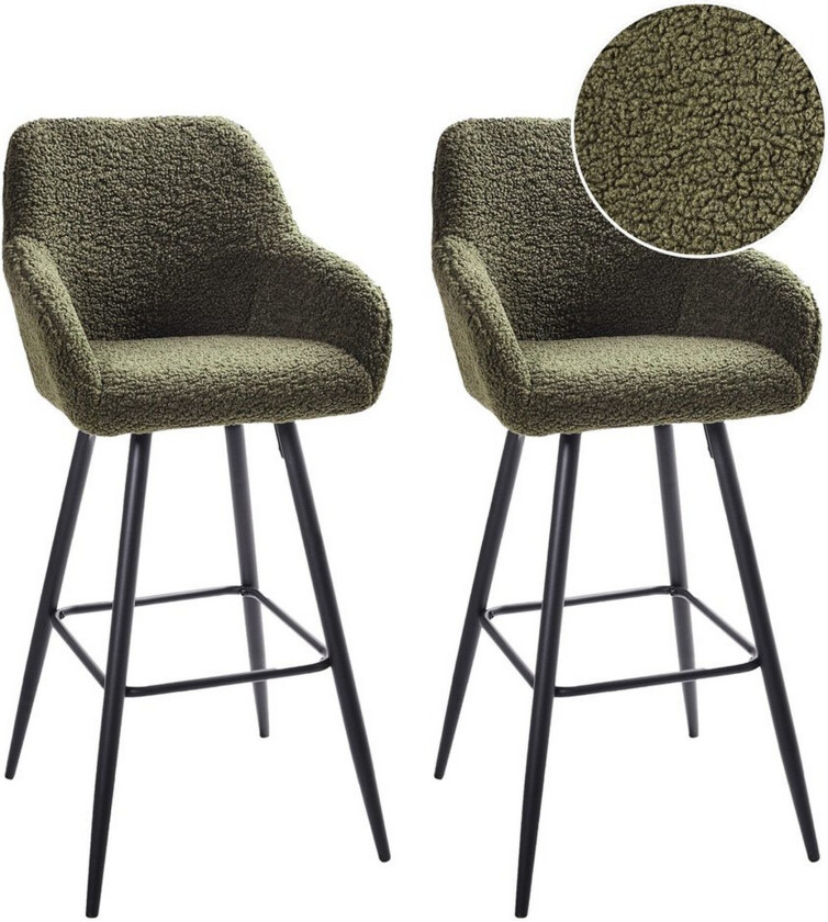 Barstol Casmalia sett av 2 Grønn/svart - Grønn/svart