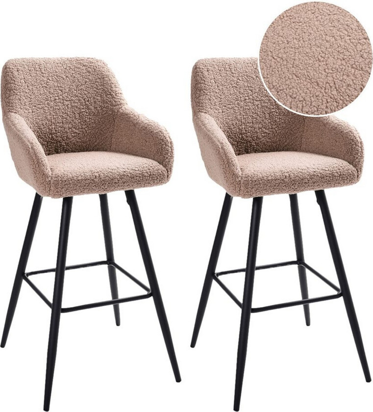 Barstol Casmalia sett av 2 Beige/svart - Beige/svart