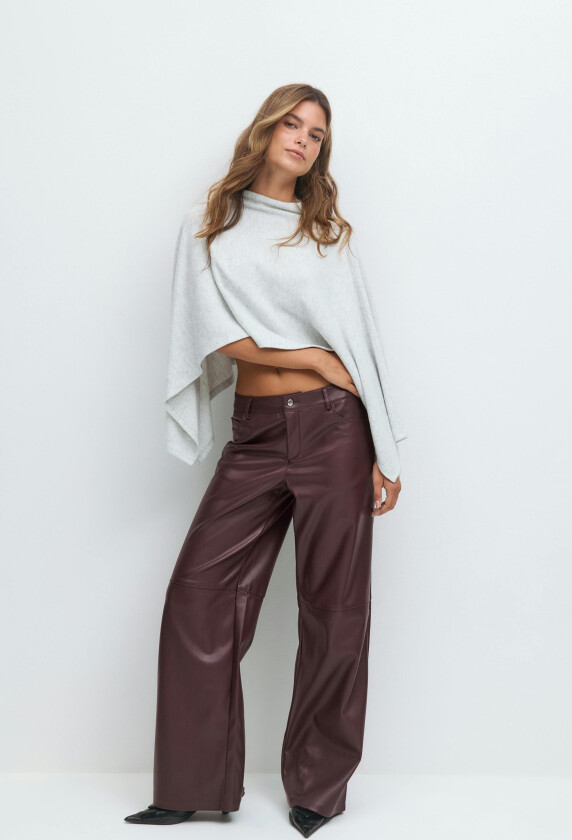 - Straight pu trousers - rette bukser - Lilla - 36 - Dame