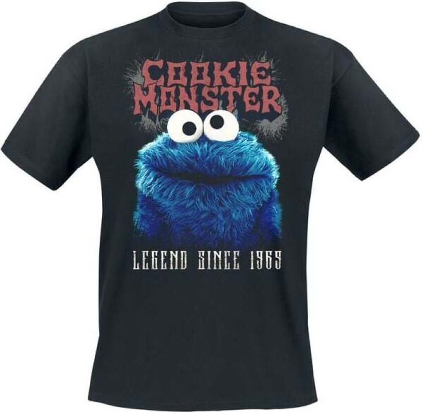 T-skjorte - Cookie Monster - Legend - S til 5XL - Herrer - svart