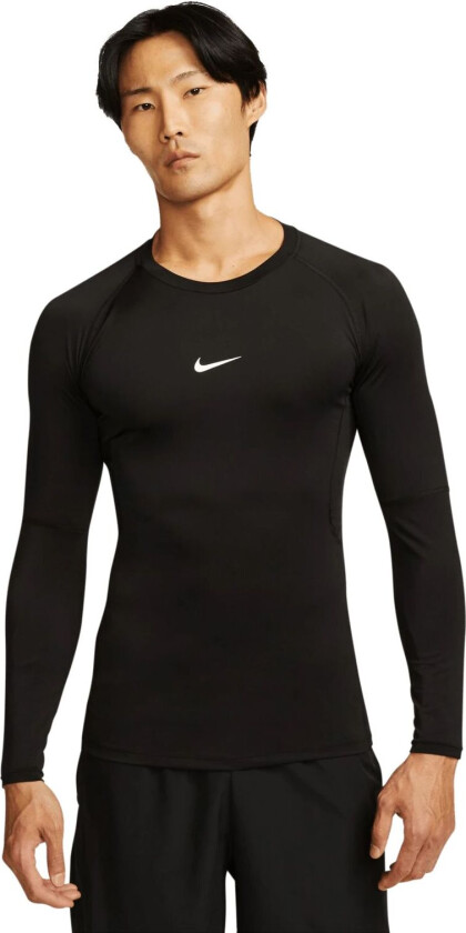 Pro Dri-FIT Tight Top Long Sleeve, treningsgenser, herre BLACK/WHITE
