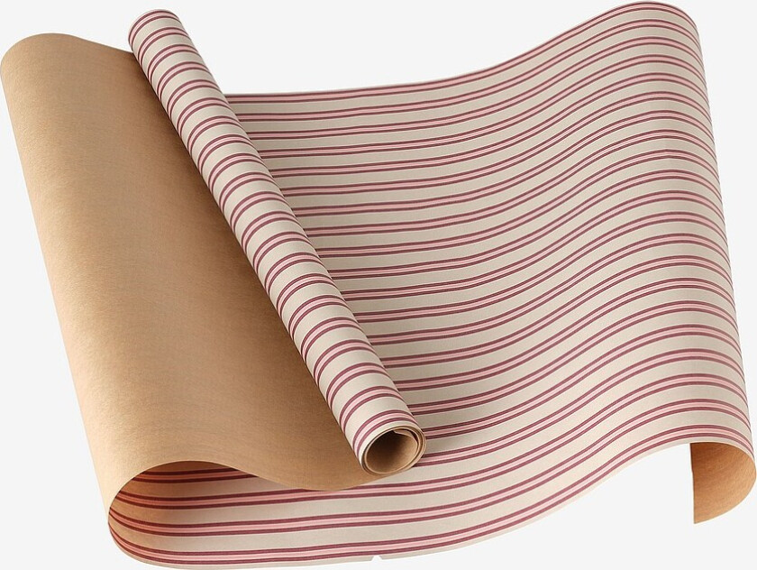Gavepapir Polka Small Stripe 7 meter - Rød