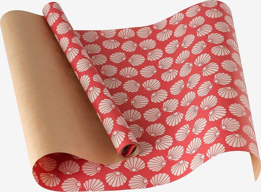 Gavepapir Polka Shell 7 meter - Rød
