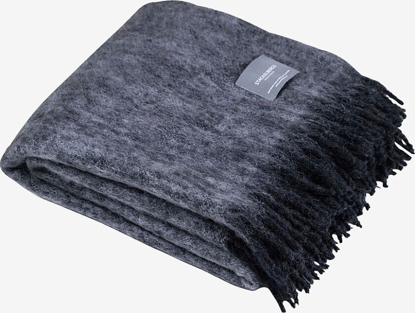 Pledd Mohair Blanket Melange - Svart