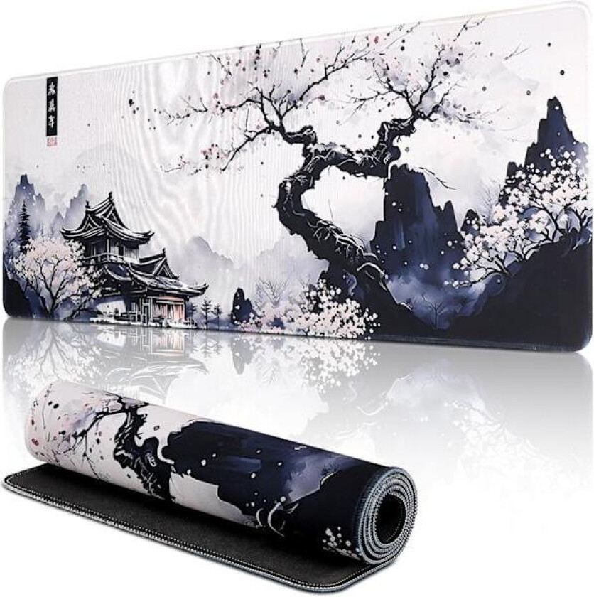 Gaming Musematte, 800 x 300 mm XXL Stor Gaming Musematte, Vanntett Sklisikker Skrivebordsmatte, Sydde Kanter Musematte