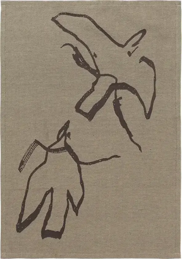 Vuelo Tea Towel - Elm Green/Coffee