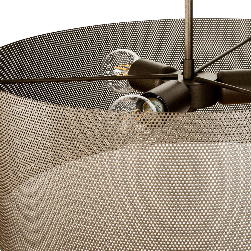 Taklampe Zofia, kaffebrun, metall, Ø 50 cm, 3 lyskilder, E27