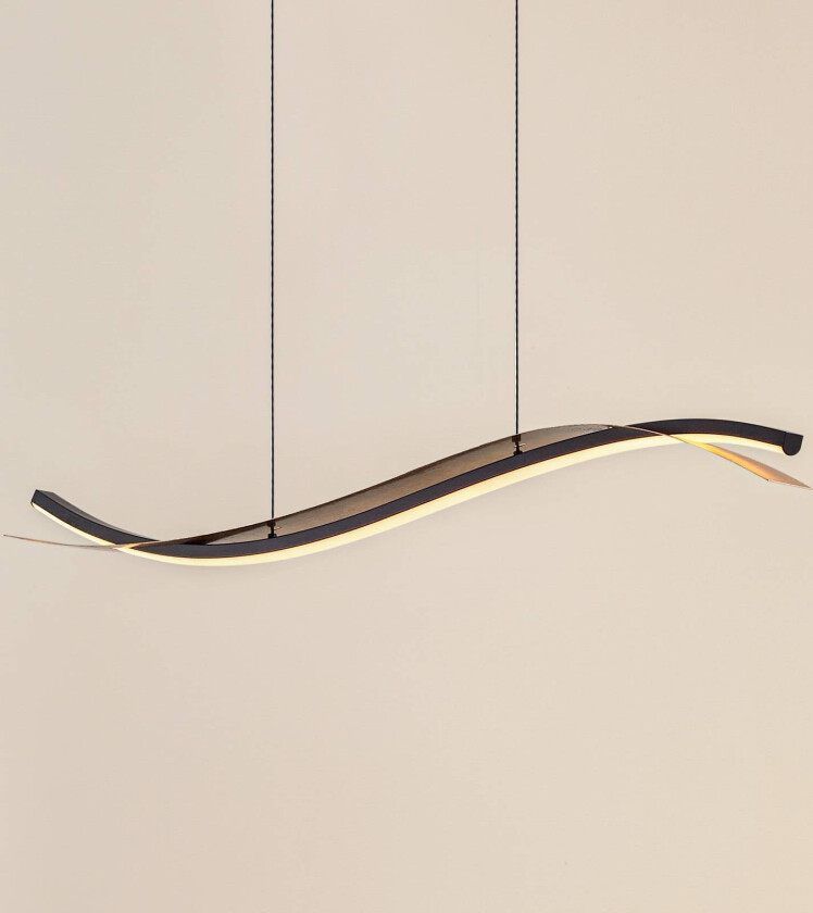 Lucande LED-hengelampe Alevia, svart/gull, CCT