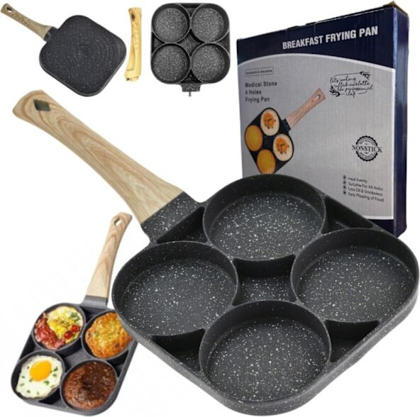 *Nyhet i butikken vår! Stekepanne Kompatibel med sveler, egg, pannekaker, blinier, 4 rom