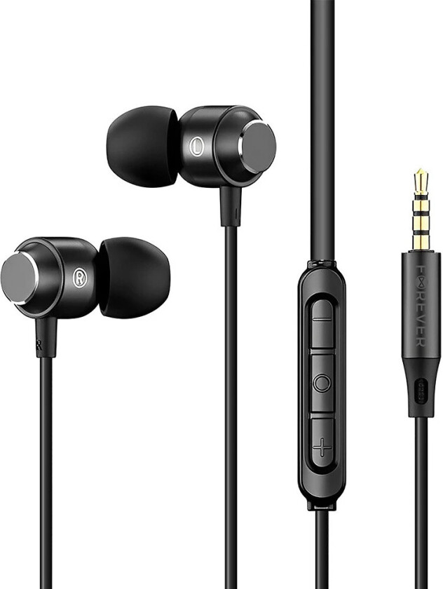 EP-01 In-Ear Hodetelefoner – 3,5 mm Jack, Magnetiske Ørepropper, Innebygd Mikrofon – Svart