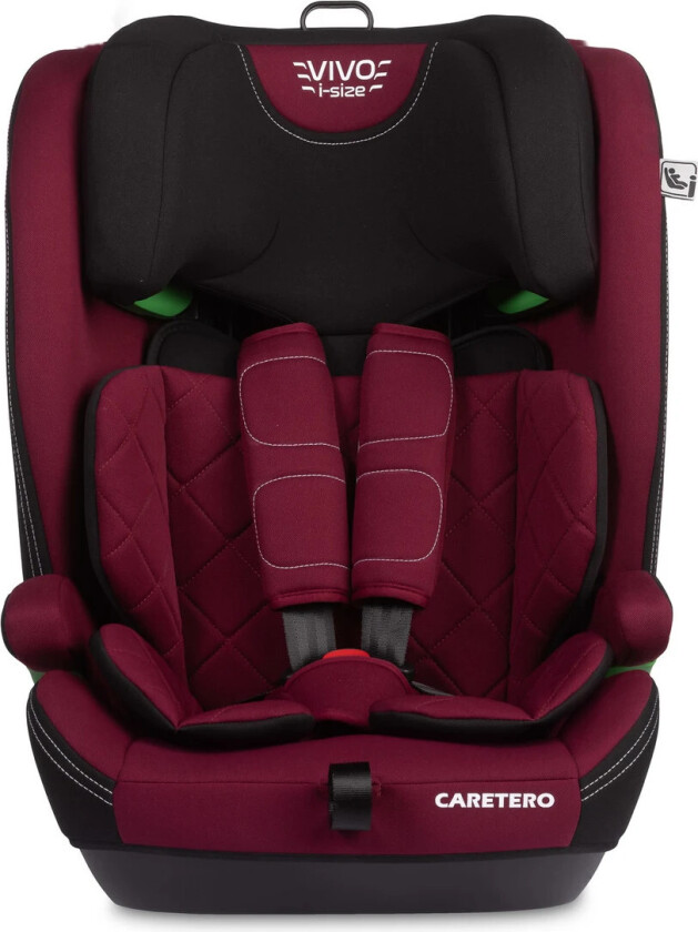 Bilde av Vivo i-Size Bilsete – 76-150 cm, 5-punktsbelte, justerbar nakkestøtte – Bourgogne