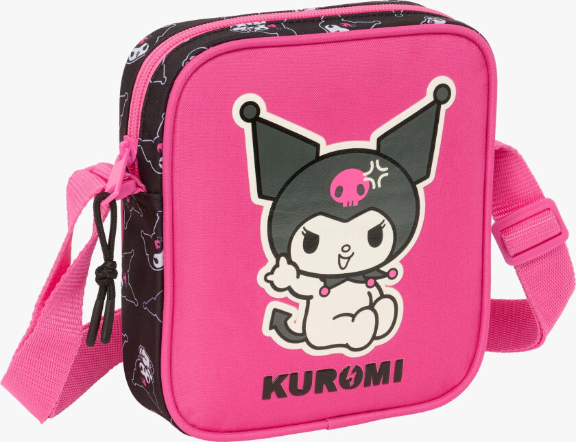 Kuromi Skulderveske, Rosa/svart - Skuldervesker - Polyester