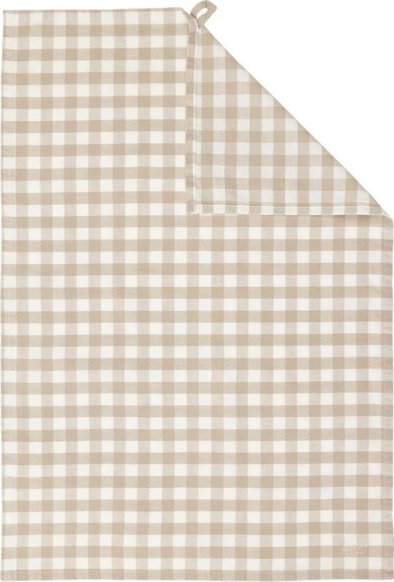 kjøkkenhåndkle, rutete 47x70 cm Beige-hvit