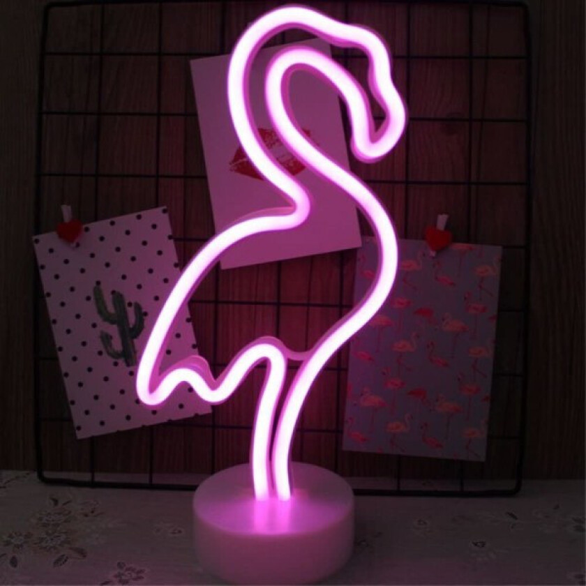 Flamingo neonskilt, batteridrevet LED nattlampe, Flamingos